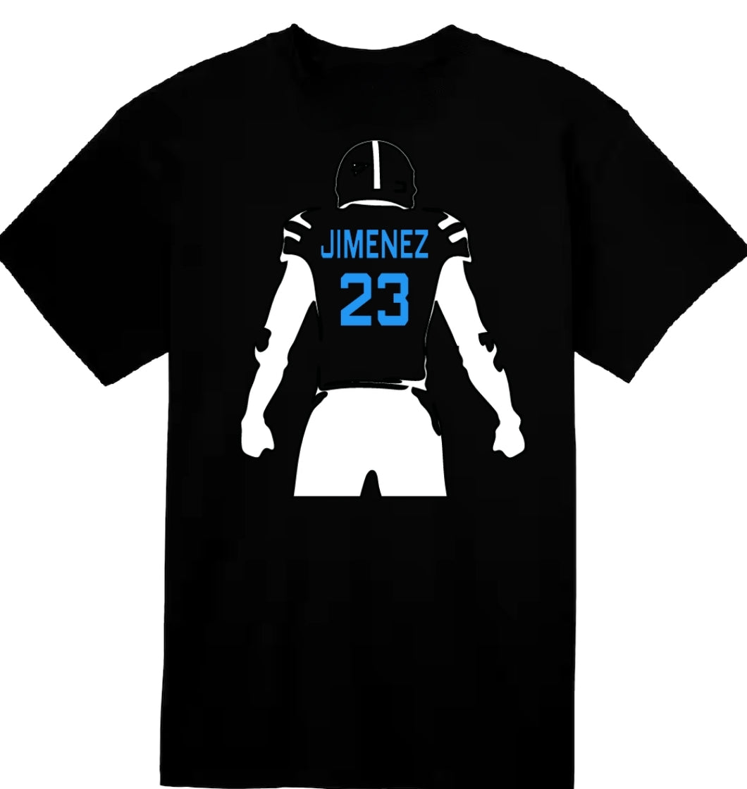 Football Player Sillouhette **back of shirt add on**